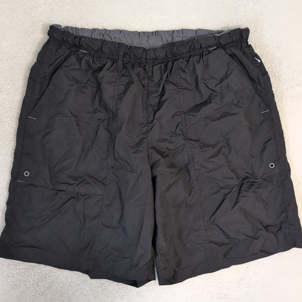 Nike Vintage Short Black Size XL Elastic Waist Mesh Lining 34x9" 100% Nylon